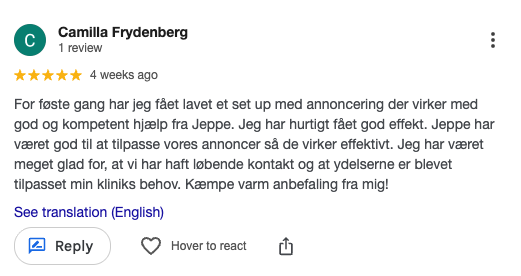 Google-anmeldelse af PurposeAds